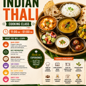 🍽️ Indian Thali Cooking Class 11 AM to 1 PM