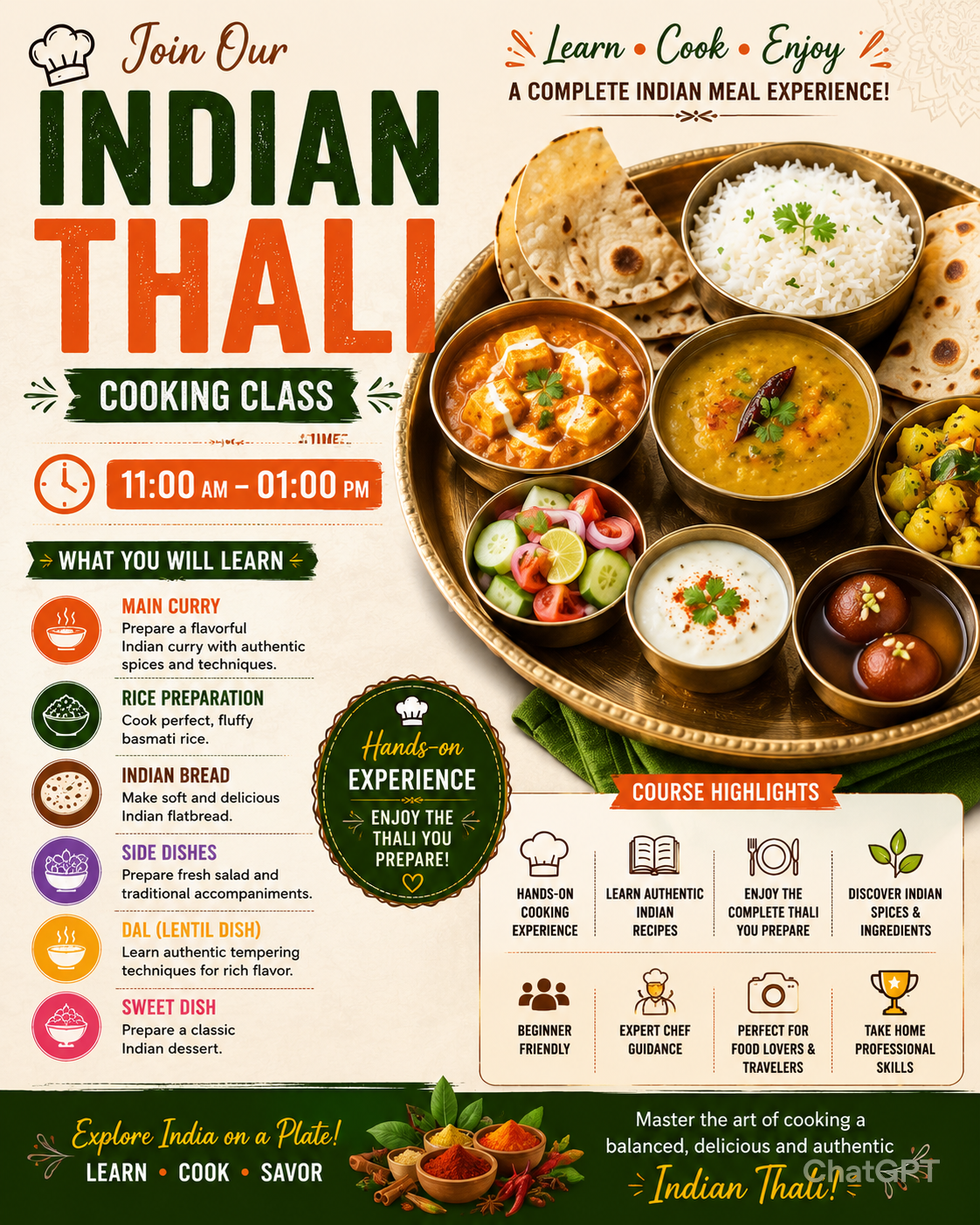 🍽️ Indian Thali Cooking Class